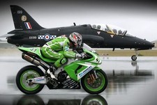 Superbike vs Aircraft New Photo Poster Print Wall Art Large size A4 A2 A1 