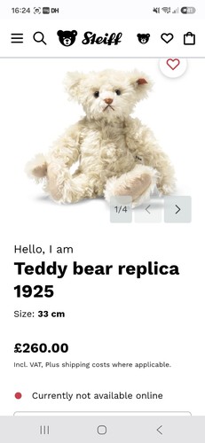 Steiff teddy bear replica - steiff,