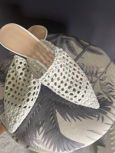 White crochet type - crochet, mules