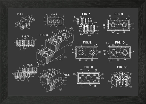Lego blueprint framed wall art - wall,