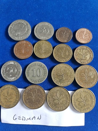 German assorted coins - assorted,