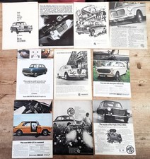 RILEY / WOLSELEY / MG / AUSTIN / MORRIS 1100/1300 - LOT OF 10 ADVERTS - ORIGINAL