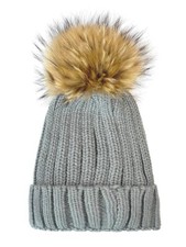 2024 Women Winter Faux Fur Pom Pom 15cm Ball Knit Beanie Ski Cap Bobble Hat