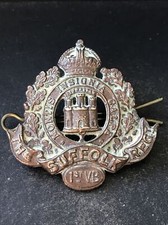 Suffolk Regiment, 1st Volunteer Battalion British Army Cap Badge.