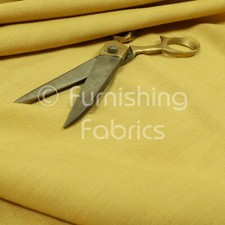 Hard Wearing Poly Cotton Material Flat Weave Plain Upholstery Fabric In Yellow