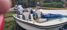 Dell Quay Dory Tender with electric start 4 stroke 15hp motor and road trailer.