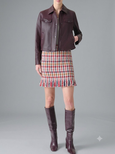 Women genuine leather jacket - women's,