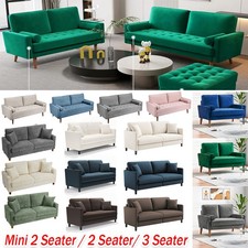 2/3/4 Seater Teddy Velvet Sofa with 2 Pillows Modern Couch Love Seat Settee Home