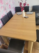 Extendable  Dinning Set 1 Table and 8 Chairs - Natural Oak