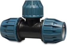 MDPE Compression Equal Tee Joiner For Water Pipe: 20mm to 110mm