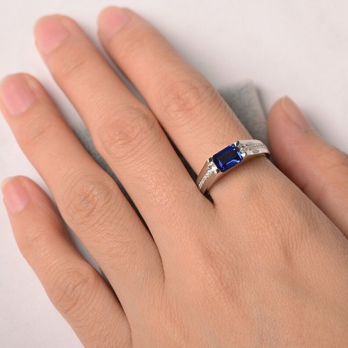 Blue sapphire women ring lab - sapphire,