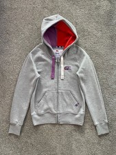 Canterbury Uglies Women's Zip-Up Hoodie UK8 - Soft Grey with Vibrant Hood Lining