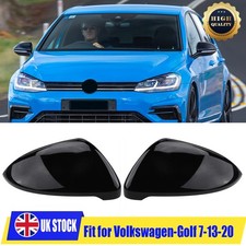 Gloss Black For VW GOLF MK7 MK7.5 GTI GTE GTD R Wing Mirror Cover Caps Casing