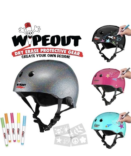 Wipeout dry erase kids helmet - wipeout,