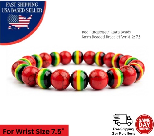 Natural 8mm turquoise - natural, rasta