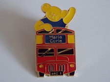 Marie Curie pin badge bus bear
