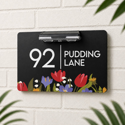 Custom floating house number - house,