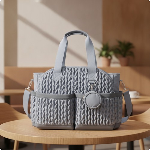 Diaper bag with pouch - diaper, quilted