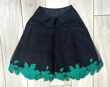 COAST A Line Black & Green Netted layered skirt - Size 8