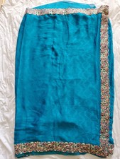 Indian traditional Blue Silk Saree Size 40 with Blouse – Excellent condition.