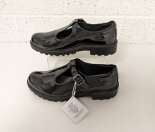 Geox Respira Patent Shoes Leather Insoles Black T-Bar - EUR 39 / UK 6