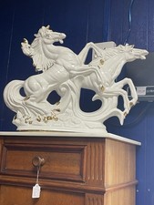 Very Large Figured Prancing Horse Sculpture