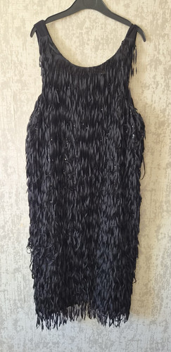 Next black sequin fringe shift - black,
