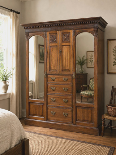 Victorian combination wardrobe - victorian,
