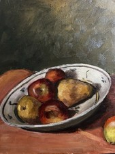 Original Vintage Large French Oil On Canvas Still Life Oil Painting