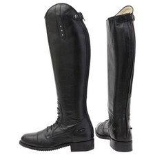 Kids Riding Field Boots Boys Girls Equestrian Horse Rider Leather Shoes - Black