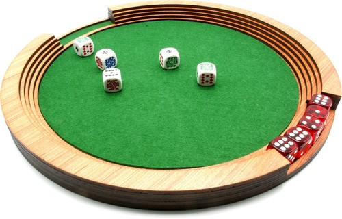 Wooden dice tray poker - dice,