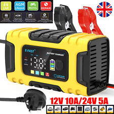 Automatic LiFePo4 Lead Acid Car Battery Charger 12V 24V Smart Pulse AGM/GEL Wet