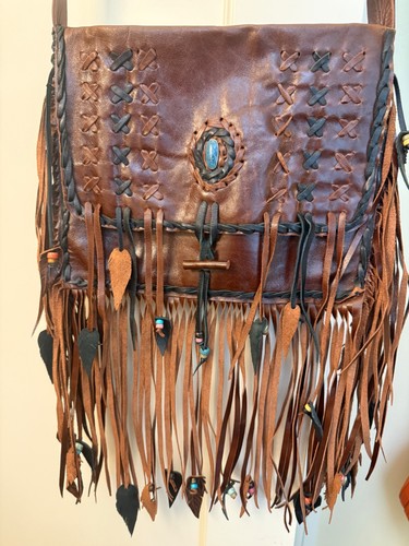 Awesome beaded fringe - , leather