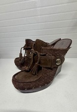L.A.M.B Leather Suede Wedge