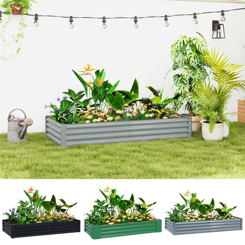 Galvanised raised garden bed - garden,