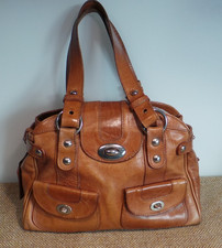 Vintage Russell Bromley Tan Leather Heritage Shoulder Bag 35xm x 25cm excl strap