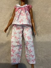 LACE EDGED PYJAMAS - FITS CURVY FASHIONISTA BARBIE SIZE DOLL  FREE P&P #4164