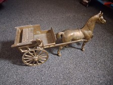 Brass horse and cart - and, ornament