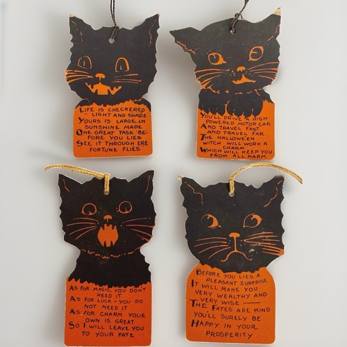 Vintage halloween black cat - vintage,