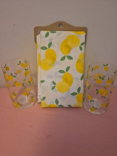 Lemon tablecloth glasses - lemon,