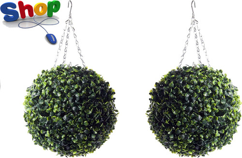 Pair 28cm green boxwood - pair,