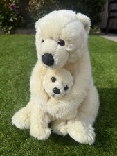 WWF vintage plush Polar Bear with baby Toy 30cm Soft White Stuffed Animal
