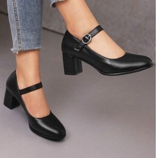 LADIES BLACK MARY JANE SHOES SIZE 9 TRANSVESTITE TV CD DRAG QUEEN