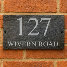 Natural Slate House Sign Door