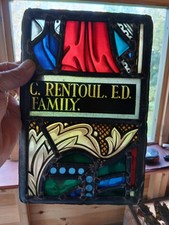 Original Antique Hand-painted Leaded sample Panel  by Hardman for Melbourne 1957