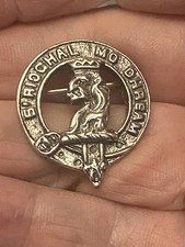 Scottish Clan MacGregor Crest Silver Tone Lapel Pin Badge Kilt Brooch - 25mm Dia