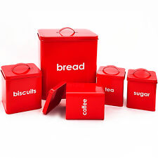 5PC Metal Bread Box Retro