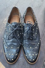 ZARA black leather brogue