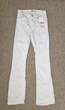 Zara White Bootleg Jeans Size
