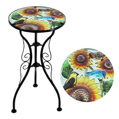 Glass mosaic side table iron - mosaic,